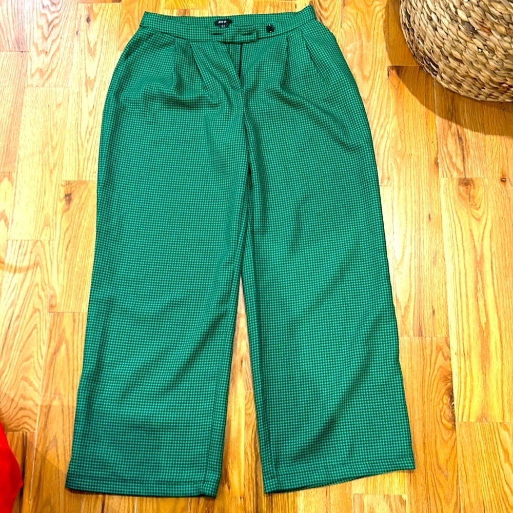 Nastygal Wide Leg Check Tailored Pants - Picture 3 of 7